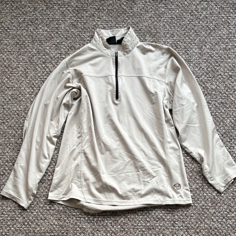 Mountain Hardwear Men's Light Gray Quarter-Zip Jacket